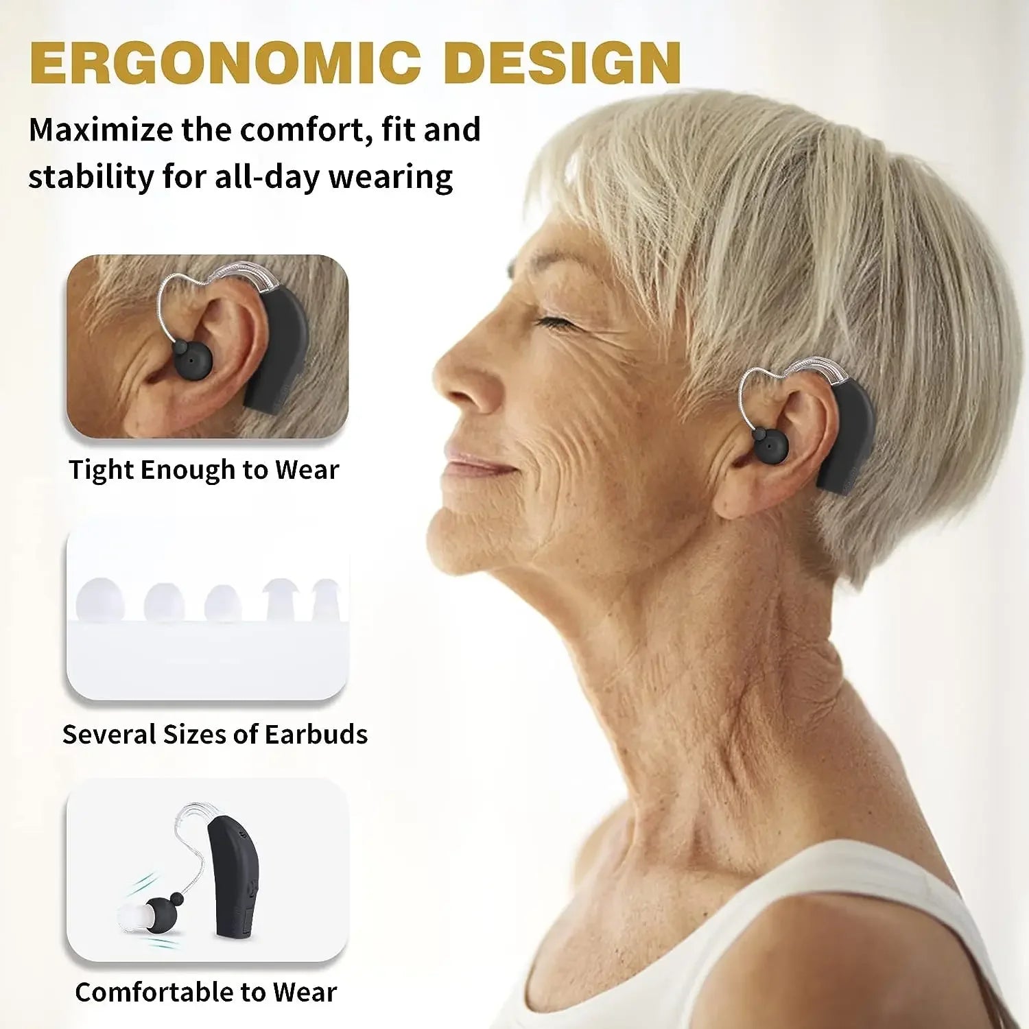 Rechargeable Mini Hearing Aids – 2pcs Sound Amplifiers for Seniors