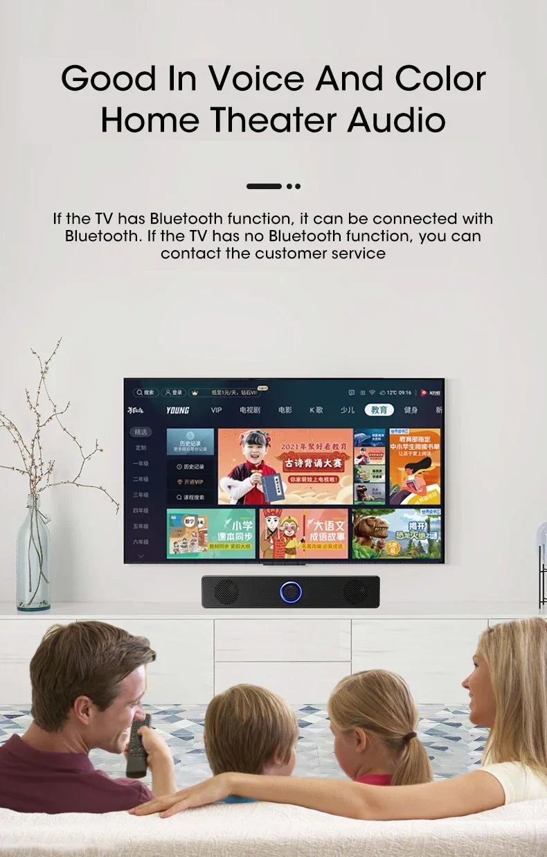 PC Soundbar – Wired & Wireless Bluetooth USB Speaker for TV & Gaming