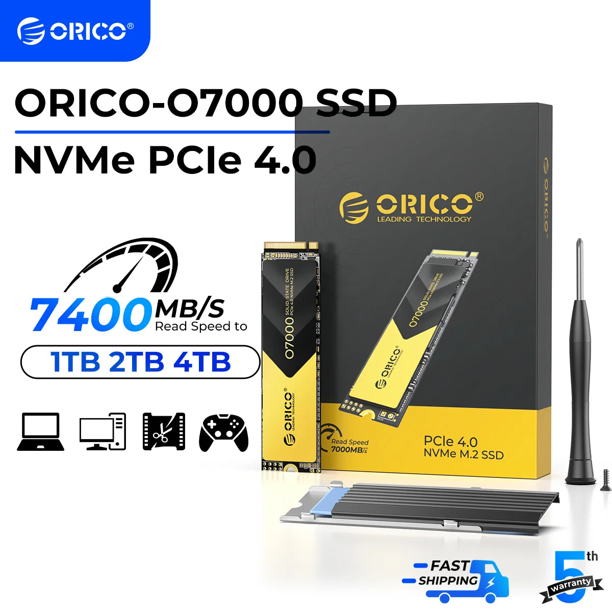 ORICO O7000 2TB NVMe SSD – PCIe 4.0 M.2 Internal Drive