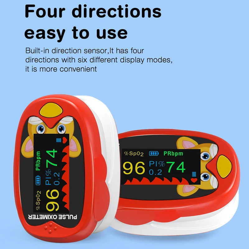 Pediatric Fingertip Pulse Oximeter – LED USB Blood Oxygen Monitor for Kids