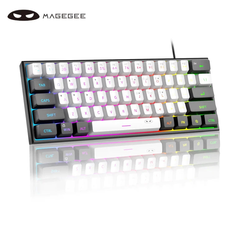 MageGee TS91 Mini 60% Gaming Keyboard – RGB Backlit 61-Key Compact