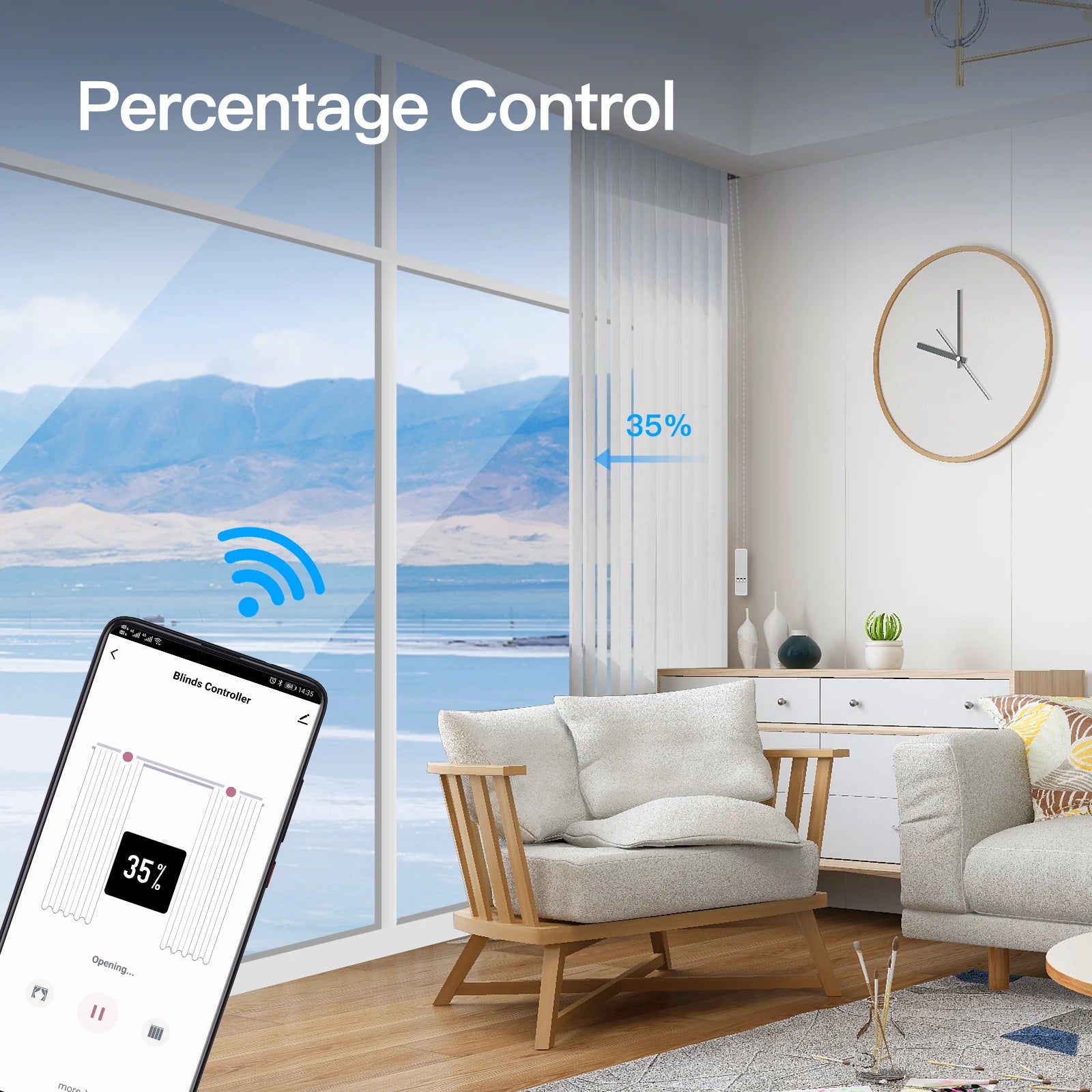 MOES Tuya WiFi Smart Motor – Electric Chain Roller Blinds with RF Remote