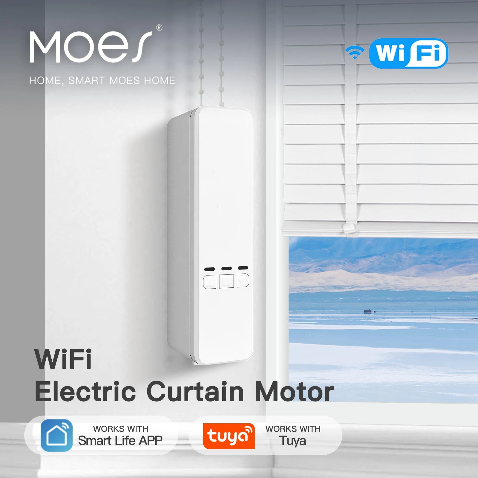 MOES Tuya WiFi Smart Motor – Electric Chain Roller Blinds with RF Remote