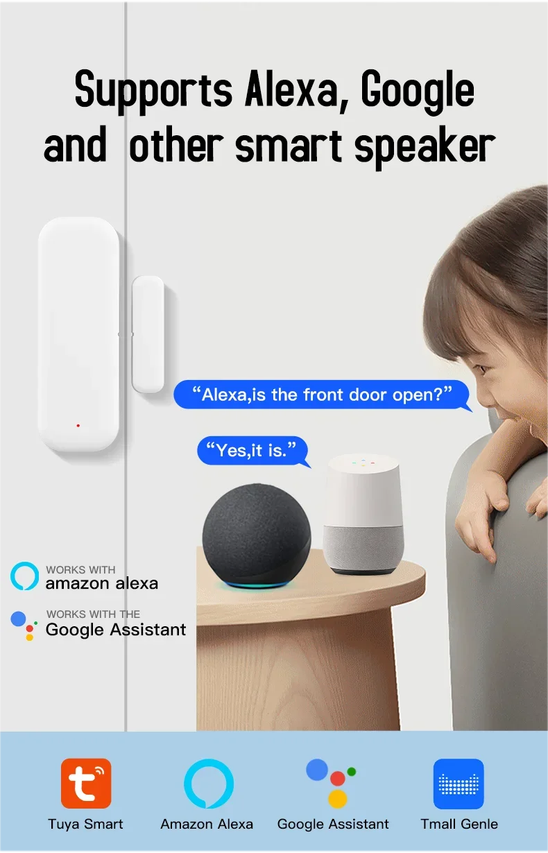 Tuya WiFi Smart Door & Window Sensor – Wireless Home Security Detector