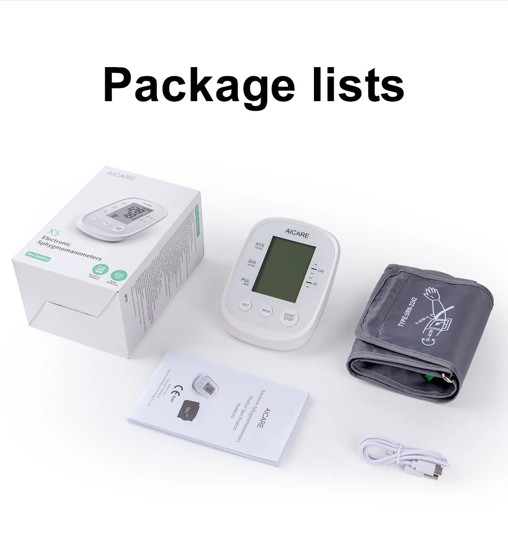 Aicare Digital Upper Arm Blood Pressure Monitor – Home Use BP Cuff