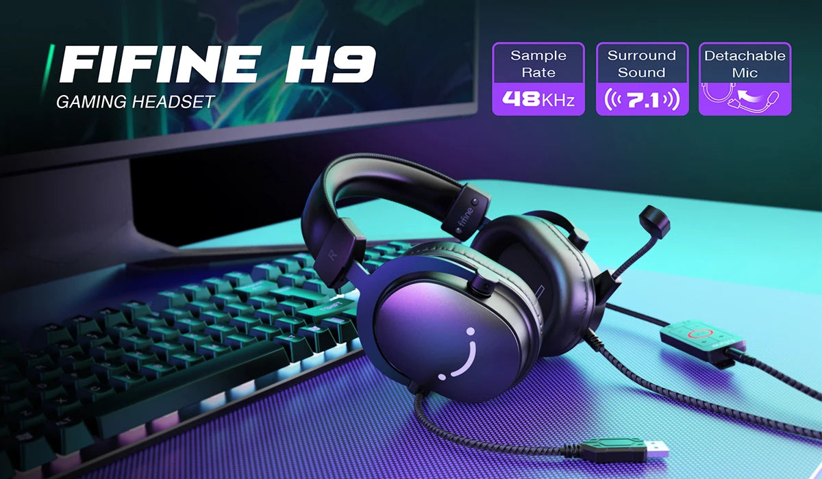 FIFINE H9 Headset – 3.5mm & USB with 7.1 Surround Sound