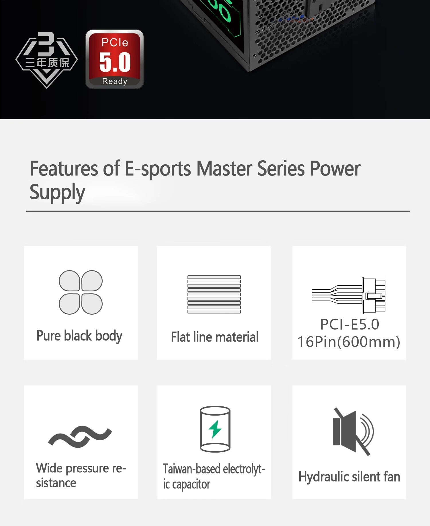 Power Train ATX PSU – 650W/750W/850W/1000W Full Modular Gaming Power Supply