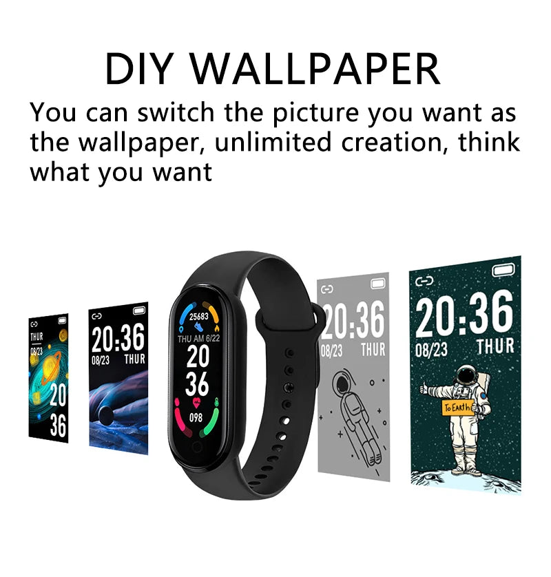 M6 Fitness Smart Watch – Waterproof Health Tracker Band