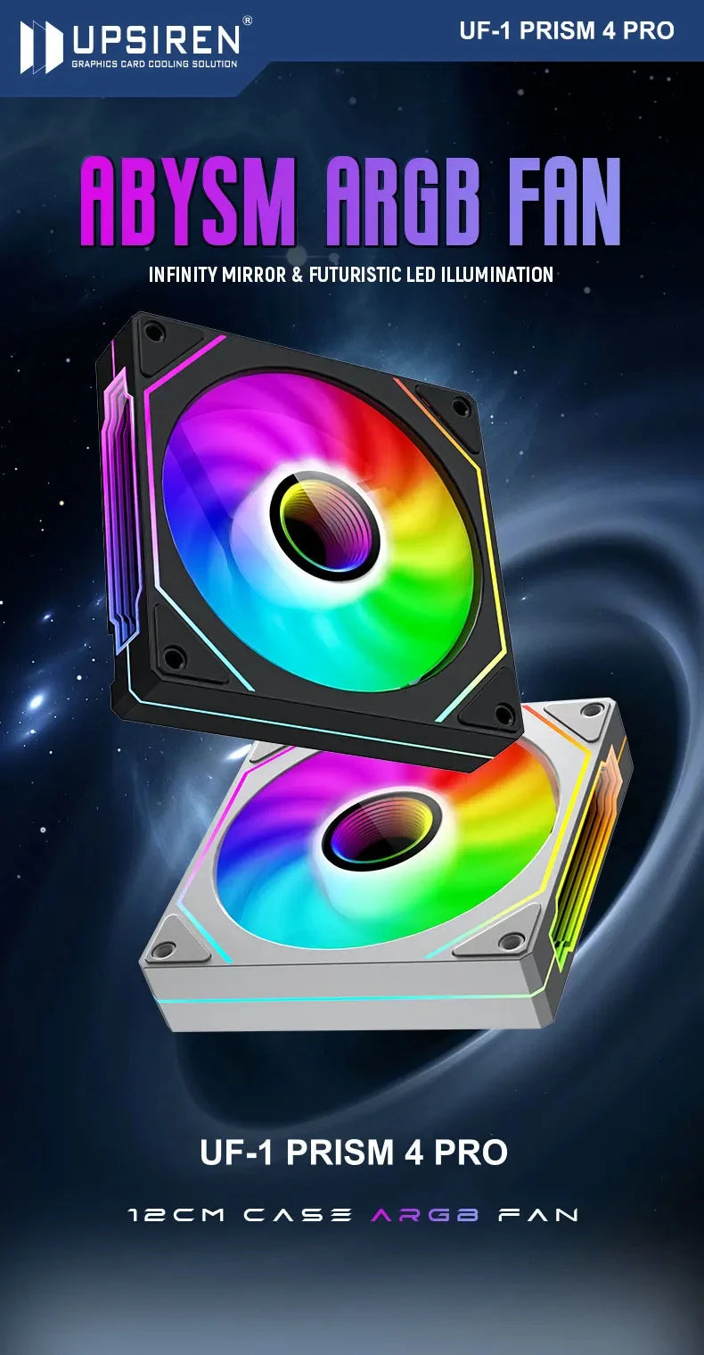 UPSIREN UF-1 PRISM 4 PRO 12cm ARGB PWM Cooling Fan