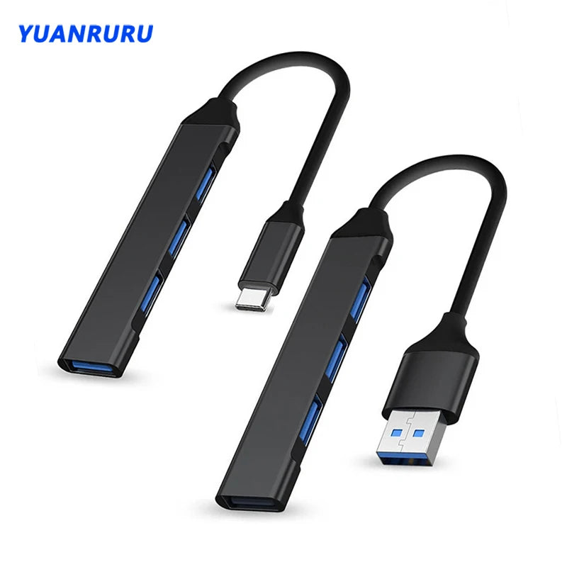USB 3.0 Hub 4-Port – High-Speed Type-C Splitter for PC & Laptop