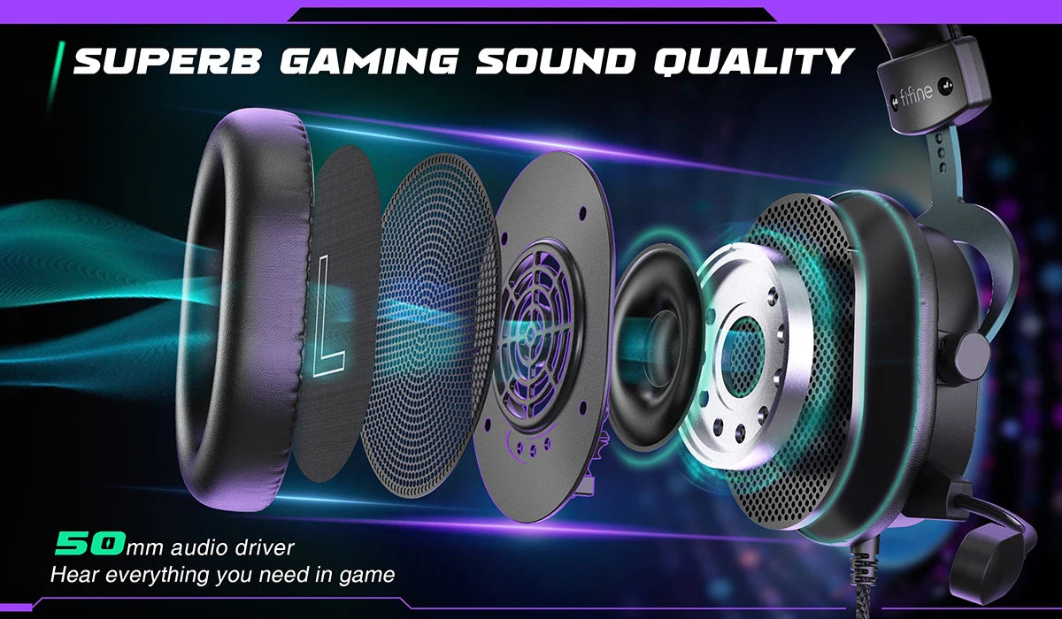 FIFINE H9 Headset – 3.5mm & USB with 7.1 Surround Sound