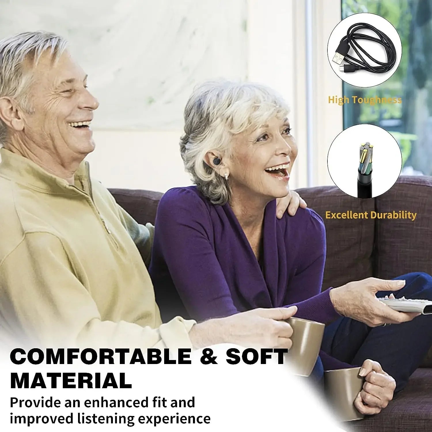 Rechargeable Mini Hearing Aids – 2pcs Sound Amplifiers for Seniors