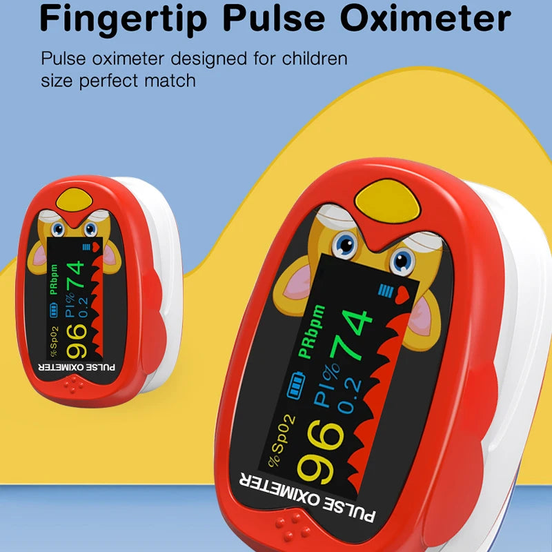 Pediatric Fingertip Pulse Oximeter – LED USB Blood Oxygen Monitor for Kids