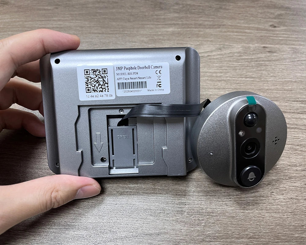 3MP Smart Life Tuya 1080P WiFi Door Bell Eye Peephole Camera 5000mAh Battery PIR Motion Detector IR Alexa Google Digital Viewer