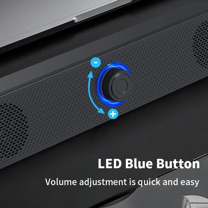 PC Soundbar – Wired & Wireless Bluetooth USB Speaker for TV & Gaming