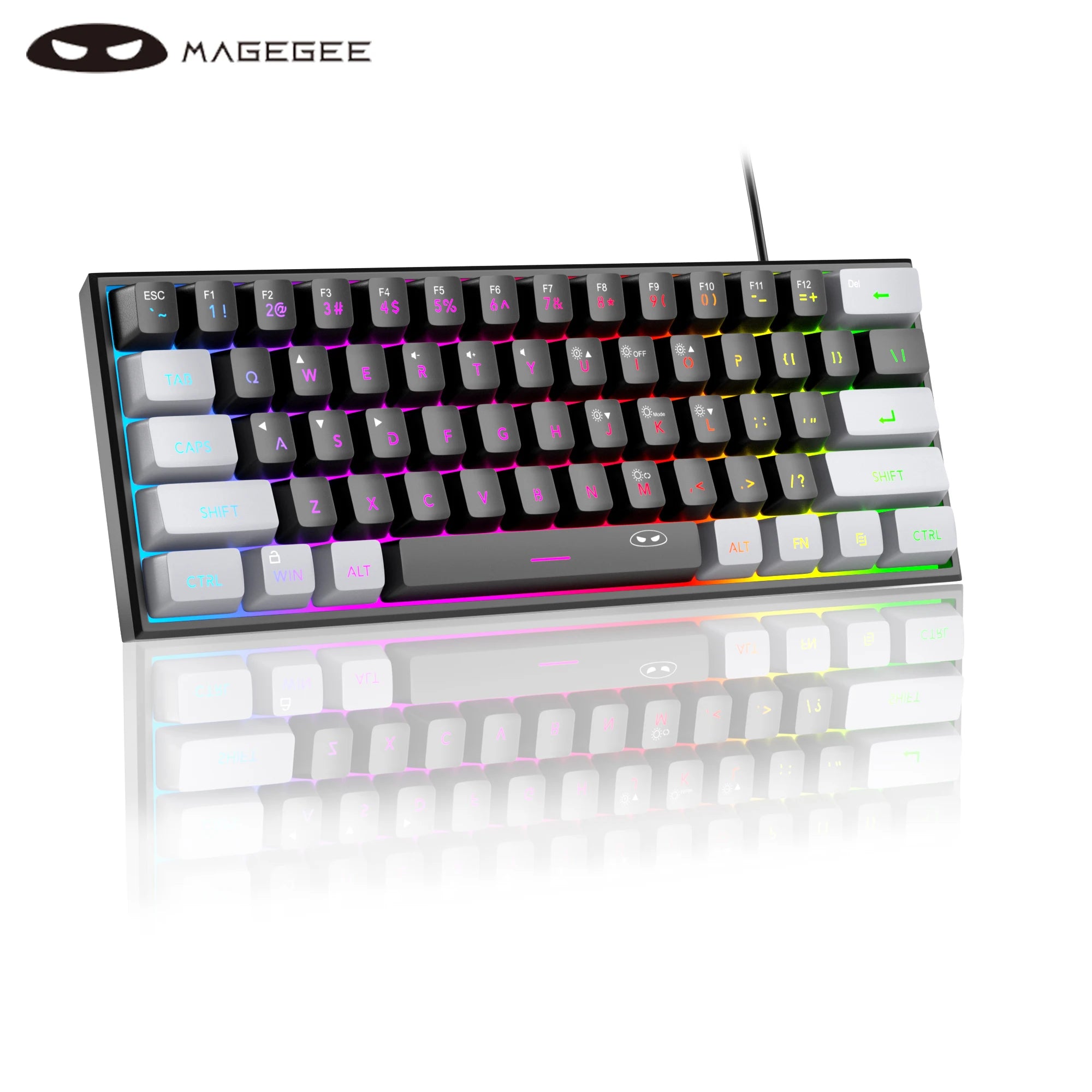 MageGee TS91 Mini 60% Gaming Keyboard – RGB Backlit 61-Key Compact