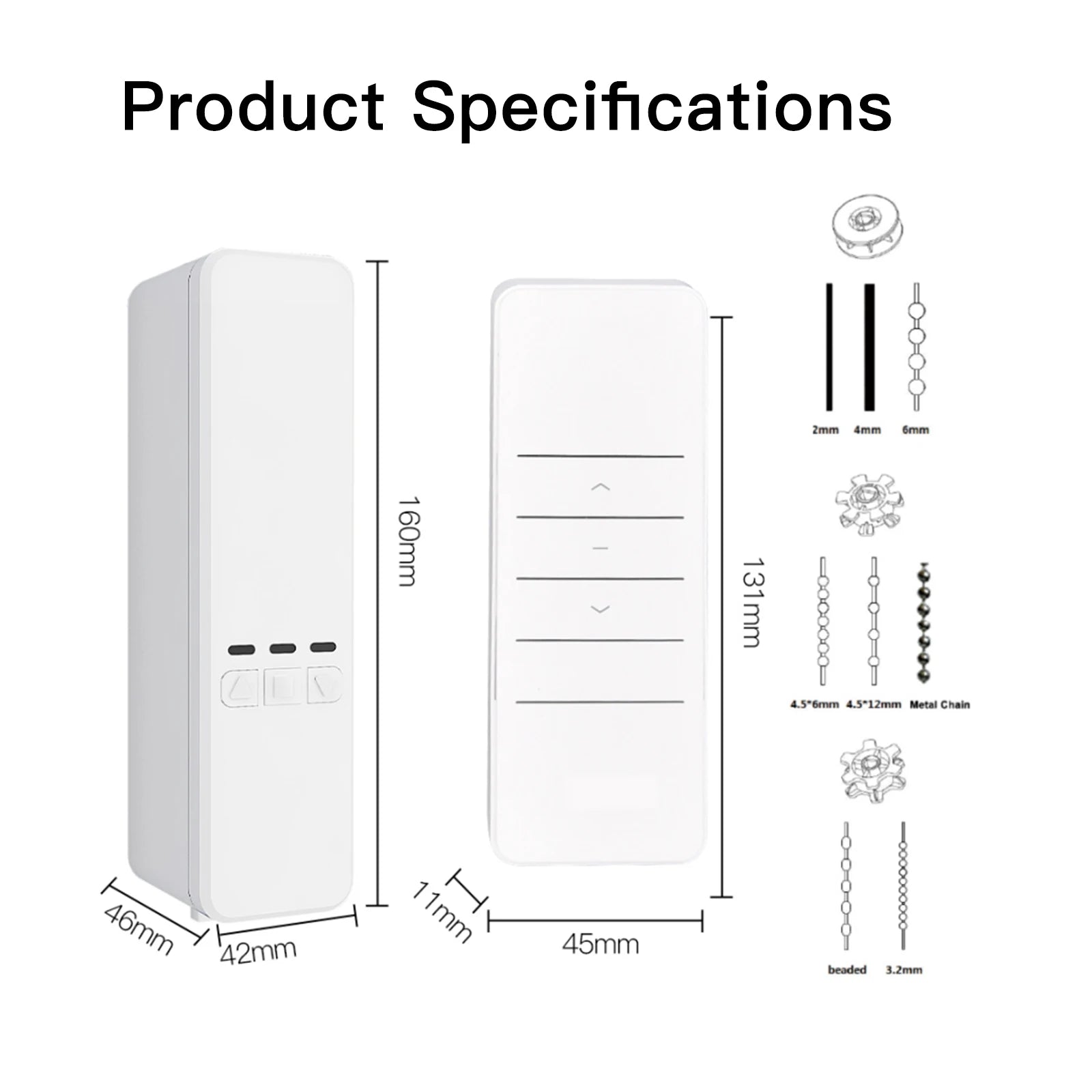 MOES Tuya WiFi Smart Motor – Electric Chain Roller Blinds with RF Remote