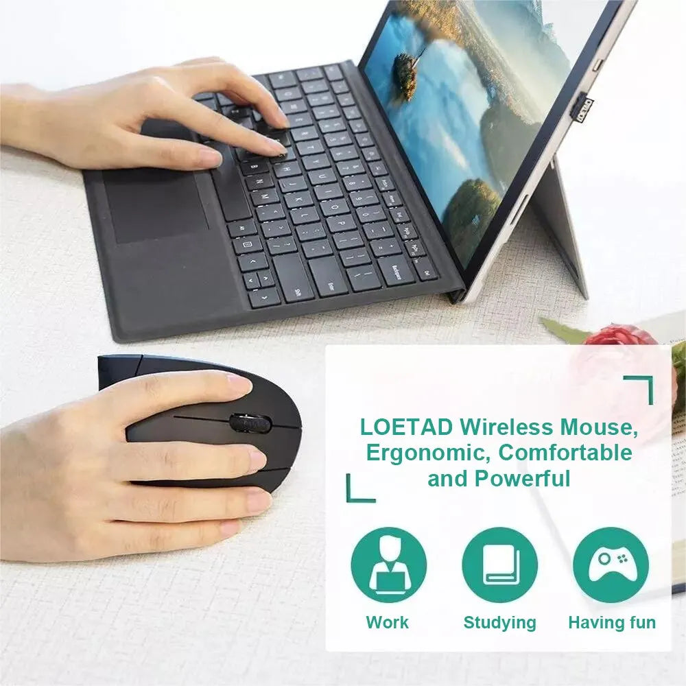 Ergonomic Vertical Wireless Mouse – 2.4GHz, 3 DPI Levels, 6 Buttons