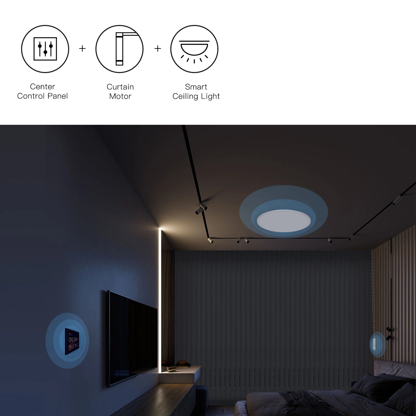MOES Tuya WiFi Smart Motor – Electric Chain Roller Blinds with RF Remote