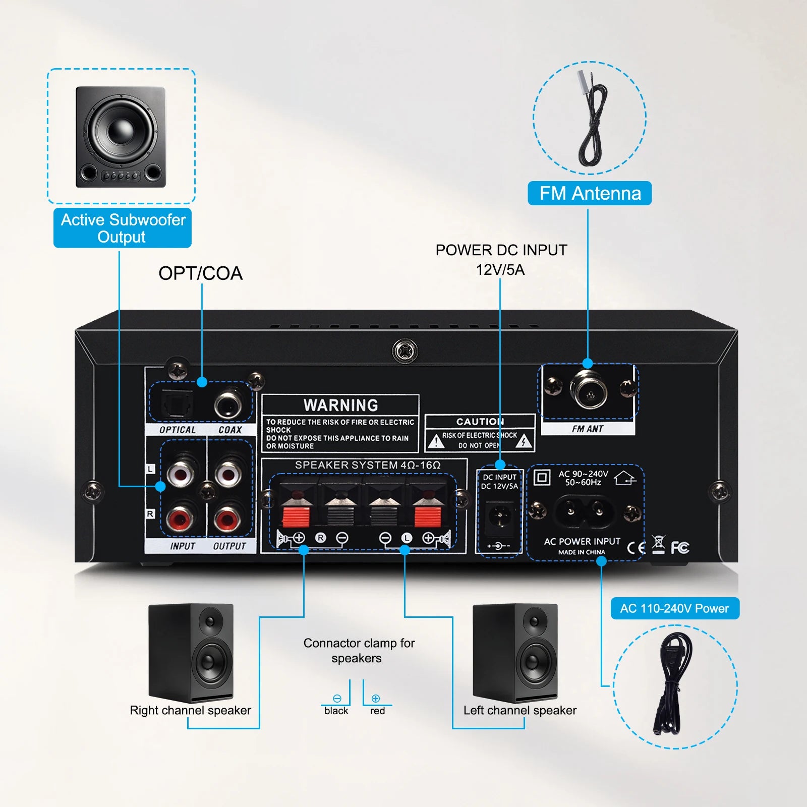 Woopker AK Series Digital Bluetooth Amplifier