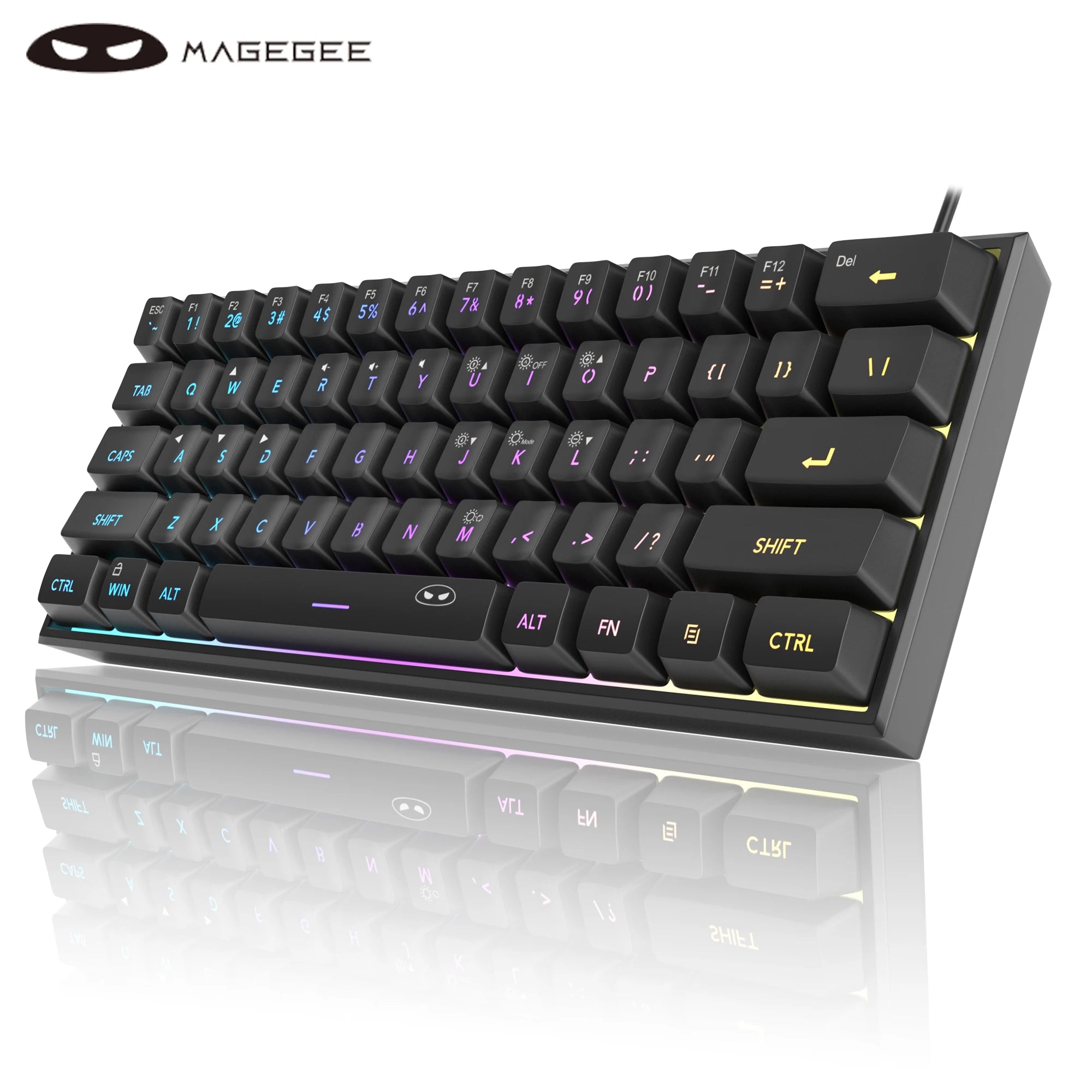 MageGee TS91 Mini 60% Gaming Keyboard – RGB Backlit 61-Key Compact