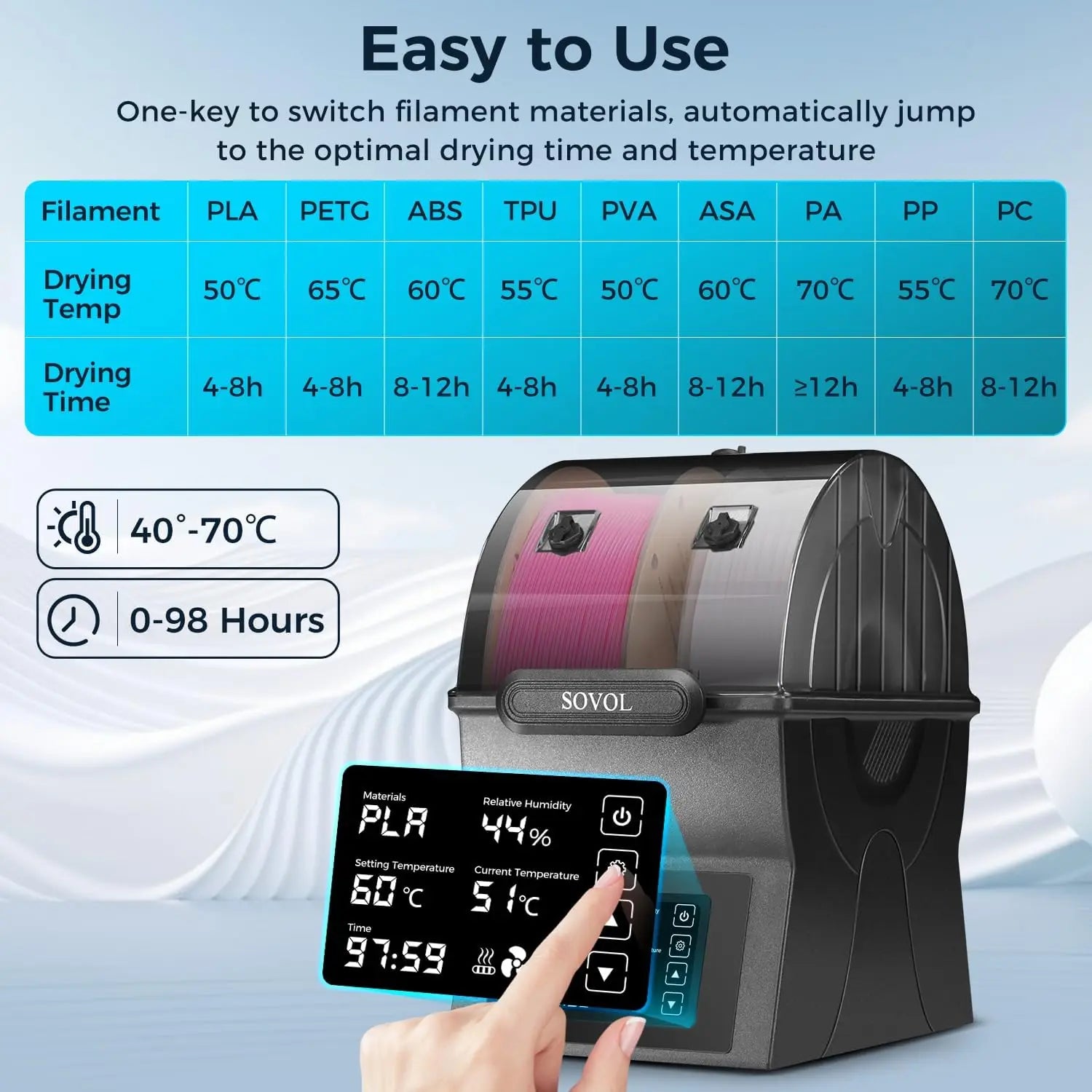 Sovol SH02 Filament Dryer & Storage Box with Heater